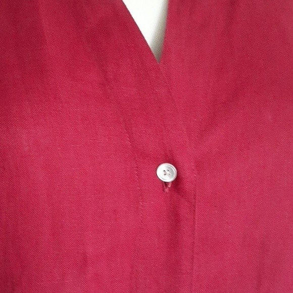 Talbots shirt Linen tunic top red pink 8 m s blouse summer business classic - Picture 3 of 5